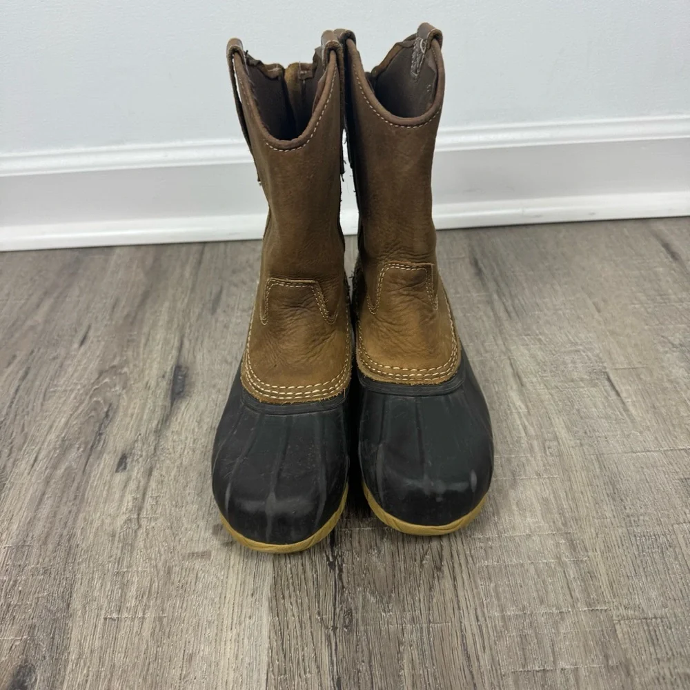 Georgia Boot Marshland Pull On Duck Boot Youth Size 3 Rubber Waterproof Brown